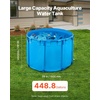 image:imageVEVOR KOI Aquarium Tank Above Ground Fish Pond 127 Gallon Foldable Canvas Fish Pool Pond with Clear Viewing Panel OutdoorIndoor No Dig Turtle Goldfish Pond with 304SS Frame and Drain ValveRoundBlue