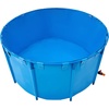 image:imageVEVOR KOI Aquarium Tank Above Ground Fish Pond 127 Gallon Foldable Canvas Fish Pool Pond with Clear Viewing Panel OutdoorIndoor No Dig Turtle Goldfish Pond with 304SS Frame and Drain ValveRoundBlue