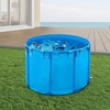 image:imageVEVOR KOI Aquarium Tank Above Ground Fish Pond 127 Gallon Foldable Canvas Fish Pool Pond with Clear Viewing Panel OutdoorIndoor No Dig Turtle Goldfish Pond with 304SS Frame and Drain ValveRoundBlue