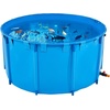 image:imageVEVOR KOI Aquarium Tank Above Ground Fish Pond 127 Gallon Foldable Canvas Fish Pool Pond with Clear Viewing Panel OutdoorIndoor No Dig Turtle Goldfish Pond with 304SS Frame and Drain ValveRoundBlue