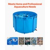 image:imageVEVOR KOI Aquarium Tank Above Ground Fish Pond 127 Gallon Foldable Canvas Fish Pool Pond with Clear Viewing Panel OutdoorIndoor No Dig Turtle Goldfish Pond with 304SS Frame and Drain ValveRoundBlue