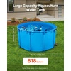 image:imageVEVOR KOI Aquarium Tank Above Ground Fish Pond 127 Gallon Foldable Canvas Fish Pool Pond with Clear Viewing Panel OutdoorIndoor No Dig Turtle Goldfish Pond with 304SS Frame and Drain ValveRoundBlue