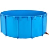 image:imageVEVOR KOI Aquarium Tank Above Ground Fish Pond 127 Gallon Foldable Canvas Fish Pool Pond with Clear Viewing Panel OutdoorIndoor No Dig Turtle Goldfish Pond with 304SS Frame and Drain ValveRoundBlue
