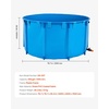 image:imageVEVOR KOI Aquarium Tank Above Ground Fish Pond 127 Gallon Foldable Canvas Fish Pool Pond with Clear Viewing Panel OutdoorIndoor No Dig Turtle Goldfish Pond with 304SS Frame and Drain ValveRoundBlue