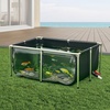 image:imageVEVOR KOI Aquarium Tank Above Ground Fish Pond 127 Gallon Foldable Canvas Fish Pool Pond with Clear Viewing Panel OutdoorIndoor No Dig Turtle Goldfish Pond with 304SS Frame and Drain ValveWith Clear Panel