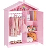image:imageVEVOR Kids Dress Up Storage with Mirror Dress Up Closet Kids Armoire Wardrobe Closet for Little Girls Toddler Costume Organizer Pretend Princess Storage Dresser for Bedroom Girls Room PinkPink