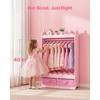 image:imageVEVOR Kids Dress Up Storage with Mirror Dress Up Closet Kids Armoire Wardrobe Closet for Little Girls Toddler Costume Organizer Pretend Princess Storage Dresser for Bedroom Girls Room PinkPink