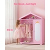 image:imageVEVOR Kids Dress Up Storage with Mirror Dress Up Closet Kids Armoire Wardrobe Closet for Little Girls Toddler Costume Organizer Pretend Princess Storage Dresser for Bedroom Girls Room PinkPink