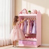 image:imageVEVOR Kids Dress Up Storage with Mirror Dress Up Closet Kids Armoire Wardrobe Closet for Little Girls Toddler Costume Organizer Pretend Princess Storage Dresser for Bedroom Girls Room PinkPink
