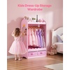 image:imageVEVOR Kids Dress Up Storage with Mirror Dress Up Closet Kids Armoire Wardrobe Closet for Little Girls Toddler Costume Organizer Pretend Princess Storage Dresser for Bedroom Girls Room PinkPink