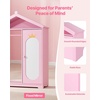 image:imageVEVOR Kids Dress Up Storage with Mirror Dress Up Closet Kids Armoire Wardrobe Closet for Little Girls Toddler Costume Organizer Pretend Princess Storage Dresser for Bedroom Girls Room PinkPink