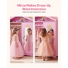 image:imageVEVOR Kids Dress Up Storage with Mirror Dress Up Closet Kids Armoire Wardrobe Closet for Little Girls Toddler Costume Organizer Pretend Princess Storage Dresser for Bedroom Girls Room PinkPink