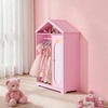 image:imageVEVOR Kids Dress Up Storage with Mirror Dress Up Closet Kids Armoire Wardrobe Closet for Little Girls Toddler Costume Organizer Pretend Princess Storage Dresser for Bedroom Girls Room PinkPink
