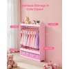 image:imageVEVOR Kids Dress Up Storage with Mirror Dress Up Closet Kids Armoire Wardrobe Closet for Little Girls Toddler Costume Organizer Pretend Princess Storage Dresser for Bedroom Girls Room PinkPink