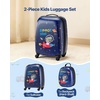 image:imageVEVOR Kids Luggage Set 2 Piece 18 Inch Hardside Rolling Wheels Suitcase with HardShell Backpack Unicorn Kids Carry on Luggage Set Holiday Birthday Gift for Girls amp Boys Airline ApprovedDinosaur
