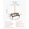 image:imageVEVOR Kids Picnic Table with Umbrella 3in1 Sand amp Water Table Outdoor Wooden Table and Bench Set with 2 Trays 4People Patio Dining Furniture for Garden Backyard and Porch Walnut