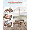 image:imageVEVOR Kids Picnic Table with Umbrella 3in1 Sand amp Water Table Outdoor Wooden Table and Bench Set with 2 Trays 4People Patio Dining Furniture for Garden Backyard and Porch Walnut