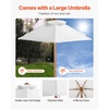 image:imageVEVOR Kids Picnic Table with Umbrella 3in1 Sand amp Water Table Outdoor Wooden Table and Bench Set with 2 Trays 4People Patio Dining Furniture for Garden Backyard and Porch Walnut