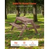 image:imageVEVOR Kids Picnic Table with Umbrella 3in1 Sand amp Water Table Outdoor Wooden Table and Bench Set with 2 Trays 4People Patio Dining Furniture for Garden Backyard and Porch Walnut