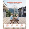 image:imageVEVOR Kids Picnic Table with Umbrella 3in1 Sand amp Water Table Outdoor Wooden Table and Bench Set with 2 Trays 4People Patio Dining Furniture for Garden Backyard and Porch Walnut
