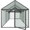 image:imageVEVOR Large Metal Chicken Coop with Run Walkin Chicken Coop for Yard with Waterproof Cover 65 x 98 x 65 ft Spire Roof Large Poultry Cage for Hen House Duck Coop and Rabbit Run1181L x 394W x 394H