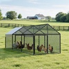 image:imageVEVOR Large Metal Chicken Coop with Run Walkin Chicken Coop for Yard with Waterproof Cover 65 x 98 x 65 ft Spire Roof Large Poultry Cage for Hen House Duck Coop and Rabbit Run1181L x 394W x 394H