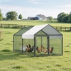image:imageVEVOR Large Metal Chicken Coop with Run Walkin Chicken Coop for Yard with Waterproof Cover 65 x 98 x 65 ft Spire Roof Large Poultry Cage for Hen House Duck Coop and Rabbit Run787L x 394W x 394H