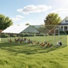 image:imageVEVOR Large Metal Chicken Coop with Run Walkin Chicken Coop for Yard with Waterproof Cover 65 x 98 x 65 ft Spire Roof Large Poultry Cage for Hen House Duck Coop and Rabbit Run3149L x 1181W x 787H