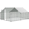 image:imageVEVOR Large Metal Chicken Coop with Run Walkin Chicken Coop for Yard with Waterproof Cover 65 x 98 x 65 ft Spire Roof Large Poultry Cage for Hen House Duck Coop and Rabbit Run1186L x 1547W x 784H