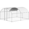 image:imageVEVOR Large Metal Chicken Coop with Run Walkin Chicken Coop for Yard with Waterproof Cover 65 x 98 x 65 ft Spire Roof Large Poultry Cage for Hen House Duck Coop and Rabbit Run1575L x 1181W x 787H