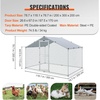 image:imageVEVOR Large Metal Chicken Coop with Run Walkin Chicken Coop for Yard with Waterproof Cover 65 x 98 x 65 ft Spire Roof Large Poultry Cage for Hen House Duck Coop and Rabbit Run1180L x 780W x 780H