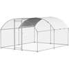 image:imageVEVOR Large Metal Chicken Coop with Run Walkin Chicken Coop for Yard with Waterproof Cover 65 x 98 x 65 ft Spire Roof Large Poultry Cage for Hen House Duck Coop and Rabbit Run1575L x 1181W x 787H
