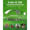 image:imageVEVOR Large Metal Chicken Coop with Run Walkin Chicken Coop for Yard with Waterproof Cover 65 x 98 x 65 ft Spire Roof Large Poultry Cage for Hen House Duck Coop and Rabbit Run1575L x 1181W x 787H