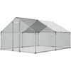 image:imageVEVOR Large Metal Chicken Coop with Run Walkin Chicken Coop for Yard with Waterproof Cover 65 x 98 x 65 ft Spire Roof Large Poultry Cage for Hen House Duck Coop and Rabbit Run1186L x 1547W x 784H