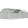 image:imageVEVOR Large Metal Chicken Coop with Run Walkin Chicken Coop for Yard with Waterproof Cover 65 x 98 x 65 ft Spire Roof Large Poultry Cage for Hen House Duck Coop and Rabbit Run1181L x 2362W x 787H