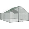 image:imageVEVOR Large Metal Chicken Coop with Run Walkin Chicken Coop for Yard with Waterproof Cover 65 x 98 x 65 ft Spire Roof Large Poultry Cage for Hen House Duck Coop and Rabbit Run1186L x 1547W x 784H