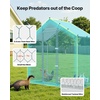 image:imageVEVOR Large Metal Chicken Coop with Run Walkin Chicken Coop for Yard with Waterproof Cover 65 x 98 x 65 ft Spire Roof Large Poultry Cage for Hen House Duck Coop and Rabbit Run787L x 394W x 787H