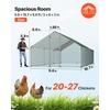 image:imageVEVOR Large Metal Chicken Coop with Run Walkin Chicken Coop for Yard with Waterproof Cover 65 x 98 x 65 ft Spire Roof Large Poultry Cage for Hen House Duck Coop and Rabbit Run2362L x 1181W x 667H