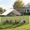 image:imageVEVOR Large Metal Chicken Coop with Run Walkin Chicken Coop for Yard with Waterproof Cover 65 x 98 x 65 ft Spire Roof Large Poultry Cage for Hen House Duck Coop and Rabbit Run1181L x 1181W x 787H