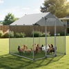 image:imageVEVOR Large Metal Chicken Coop with Run Walkin Chicken Coop for Yard with Waterproof Cover 65 x 98 x 65 ft Spire Roof Large Poultry Cage for Hen House Duck Coop and Rabbit Run787L x 787W x 787H
