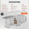 image:imageVEVOR Live Animal Cage Trap 31 x 10 x 12 Humane Cat Trap Galvanized Iron Folding Animal Trap with Handle for Rabbits Stray Cats Squirrels Raccoons Groundhogs and Opossums