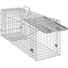 image:imageVEVOR Live Animal Cage Trap 31 x 10 x 12 Humane Cat Trap Galvanized Iron Folding Animal Trap with Handle for Rabbits Stray Cats Squirrels Raccoons Groundhogs and Opossums