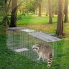 image:imageVEVOR Live Animal Cage Trap 31 x 10 x 12 Humane Cat Trap Galvanized Iron Folding Animal Trap with Handle for Rabbits Stray Cats Squirrels Raccoons Groundhogs and Opossums