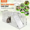 image:imageVEVOR Live Animal Cage Trap 31 x 10 x 12 Humane Cat Trap Galvanized Iron Folding Animal Trap with Handle for Rabbits Stray Cats Squirrels Raccoons Groundhogs and Opossums