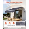 image:imageVEVOR Manual Retractable Awning 13 x 8 ft Outdoor Patio Awning Retractable Sun Shade Patio Door Window Awning Sunshade Shelter WaterResistant Polyester with Crank Handle for Balcony BackyardGray
