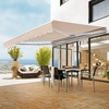 image:imageVEVOR Manual Retractable Awning 13 x 8 ft Outdoor Patio Awning Retractable Sun Shade Patio Door Window Awning Sunshade Shelter WaterResistant Polyester with Crank Handle for Balcony BackyardKhaki