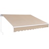 image:imageVEVOR Manual Retractable Awning 13 x 8 ft Outdoor Patio Awning Retractable Sun Shade Patio Door Window Awning Sunshade Shelter WaterResistant Polyester with Crank Handle for Balcony BackyardKhaki