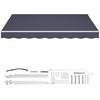 image:imageVEVOR Manual Retractable Awning 13 x 8 ft Outdoor Patio Awning Retractable Sun Shade Patio Door Window Awning Sunshade Shelter WaterResistant Polyester with Crank Handle for Balcony BackyardGray