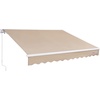 image:imageVEVOR Manual Retractable Awning 13 x 8 ft Outdoor Patio Awning Retractable Sun Shade Patio Door Window Awning Sunshade Shelter WaterResistant Polyester with Crank Handle for Balcony BackyardKhaki