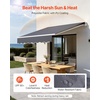image:imageVEVOR Manual Retractable Awning 13 x 8 ft Outdoor Patio Awning Retractable Sun Shade Patio Door Window Awning Sunshade Shelter WaterResistant Polyester with Crank Handle for Balcony BackyardGray